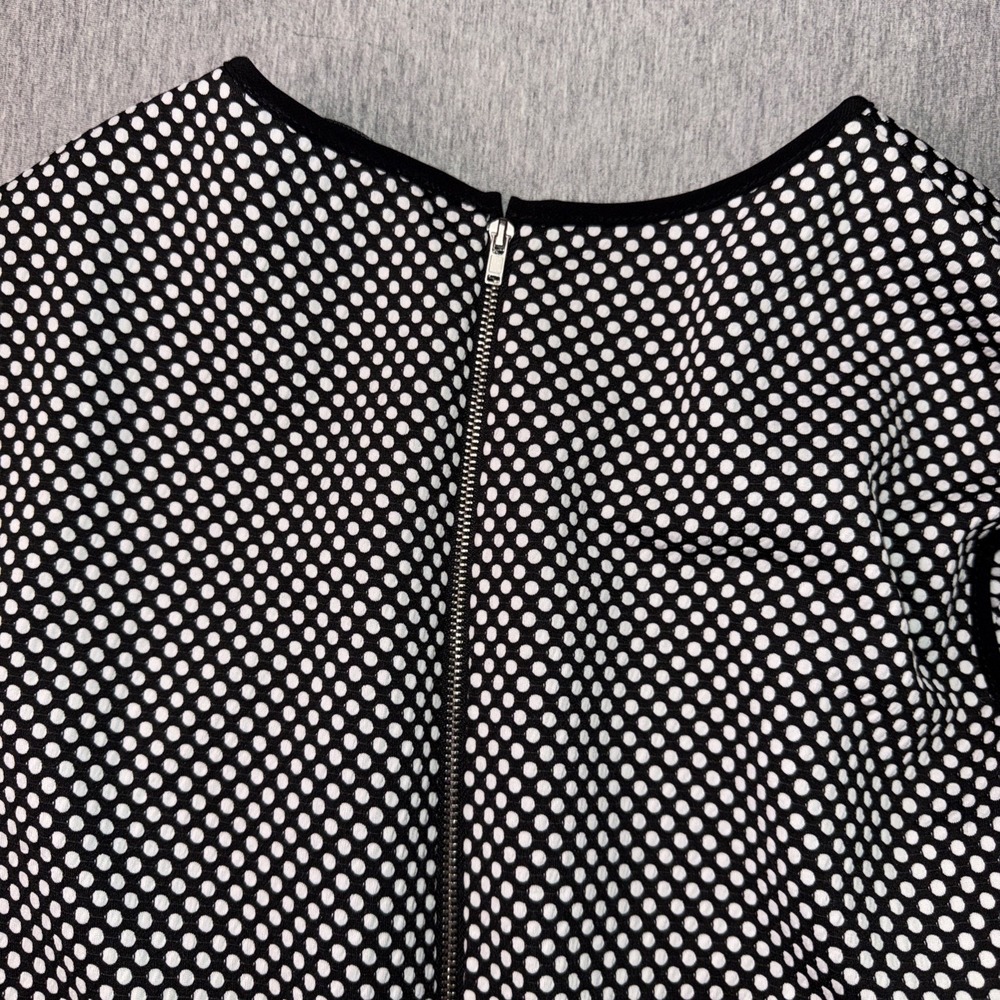 Danny & Nicole Black White Polka Dot Dress Women's Size 6 Cap Sleeve Fit Flare - Picture 5 of 9